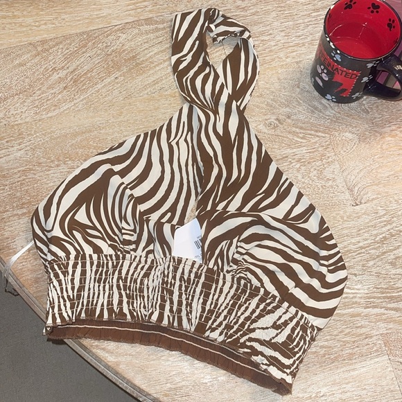 Le Lis Striped Knit Halter Neck